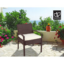 Outdoor Chairs Wicker Dining Chair Patio Garden Furniture Lounge Bistro Set Cafe Cushion  Brown