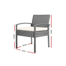 Outdoor Furniture Bistro Wicker Chair Grey