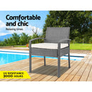 Outdoor Furniture Bistro Wicker Chair Grey