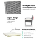 Outdoor Furniture Bistro Wicker Chair Grey