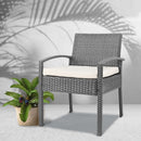 Outdoor Furniture Bistro Wicker Chair Grey