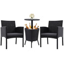 Outdoor Furniture Wicker Chairs Bar Table Cooler Ice Bucket Patio Bistro Set Coffee