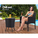 Outdoor Furniture Wicker Chairs Bar Table Cooler Ice Bucket Patio Bistro Set Coffee