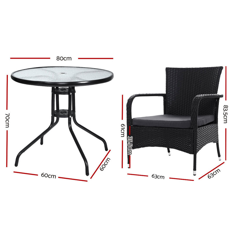 Outdoor Dining Chairs Bistro Patio Furniture Chair Wicker Garden Extra Large Tea Coffee Cafe Bar Set