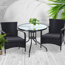 Outdoor Dining Chairs Bistro Patio Furniture Chair Wicker Garden Extra Large Tea Coffee Cafe Bar Set