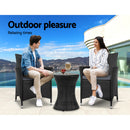 Outdoor Furniture Wicker Chairs Bar Table Cooler Ice Bucket Patio Coffee Bistro Set