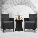 Outdoor Furniture Wicker Chairs Bar Table Cooler Ice Bucket Patio Coffee Bistro Set