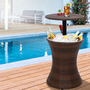 Outdoor Bar Table Patio Pool Cooler Ice Bucket Wicker Coffee Picnic Party