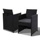 Outdoor Furniture Bar Table Set Wicker Chairs Cooler Ice Bucket Patio Bistro Set Coffee