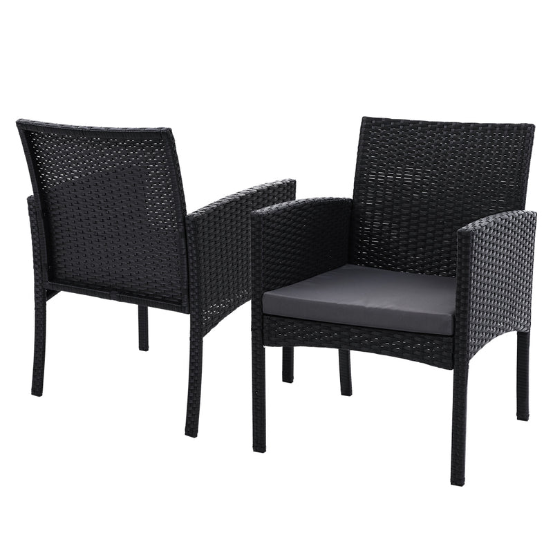 Outdoor Furniture Wicker Chairs Bar Table Cooler Ice Bistro Set Bucket Patio Coffee