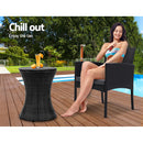 Outdoor Furniture Wicker Chairs Bar Table Cooler Ice Bistro Set Bucket Patio Coffee