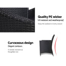 Outdoor Furniture Chair Bench Sofa Table 2 Seat Cushions Wicker Black