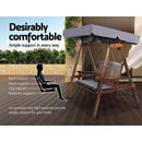 Swing Chair Wooden Garden Bench Canopy 2 Seater Outdoor Furniture