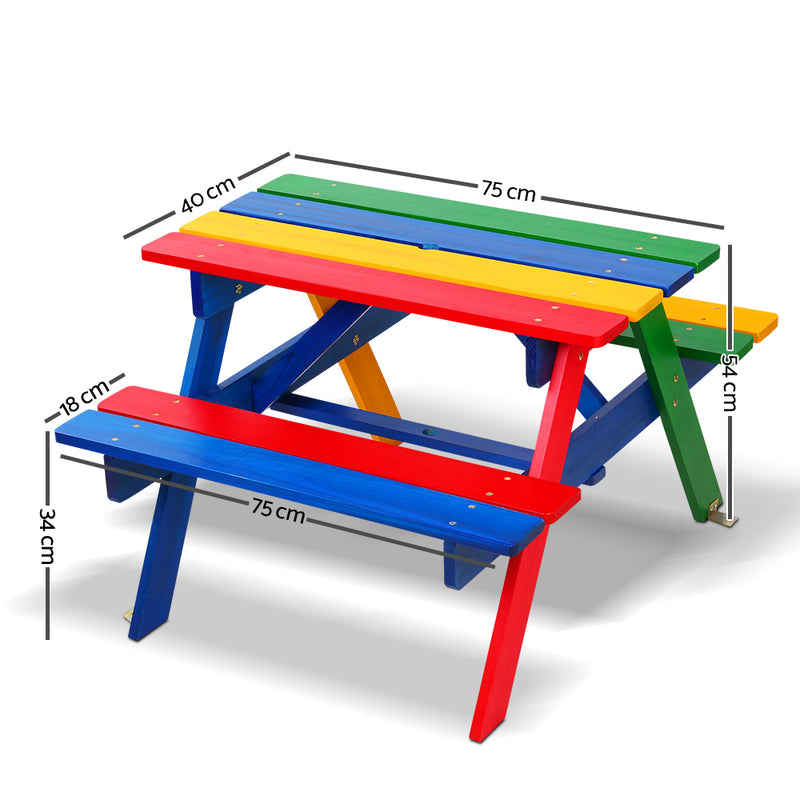 Kids Wooden Picnic Bench Set
