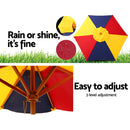 Kids Wooden Picnic Table Set with Umbrella