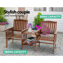 Garden Bench Chair Table Loveseat Wooden Outdoor Furniture Patio Park Brown
