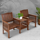 Garden Bench Chair Table Loveseat Wooden Outdoor Furniture Patio Park Brown