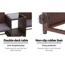 Outdoor Setting Wicker Loveseat Birstro Set Patio Garden Furniture Brown