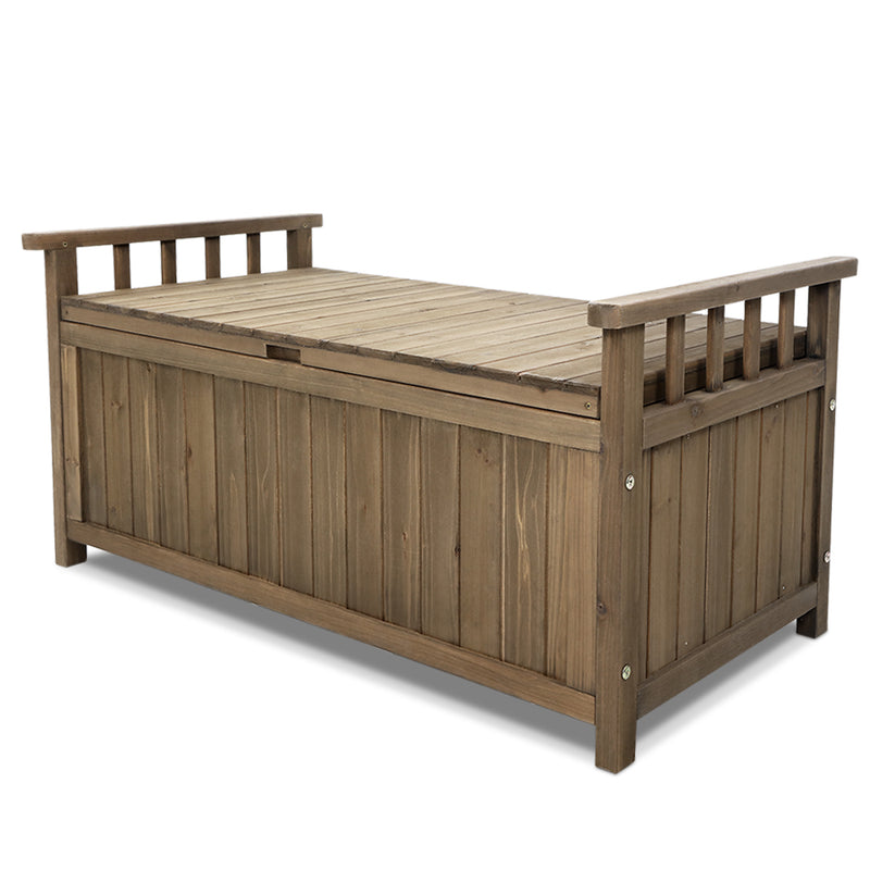 Outdoor Storage Box Wooden Garden Bench Chest Toy Tool Sheds Furniture