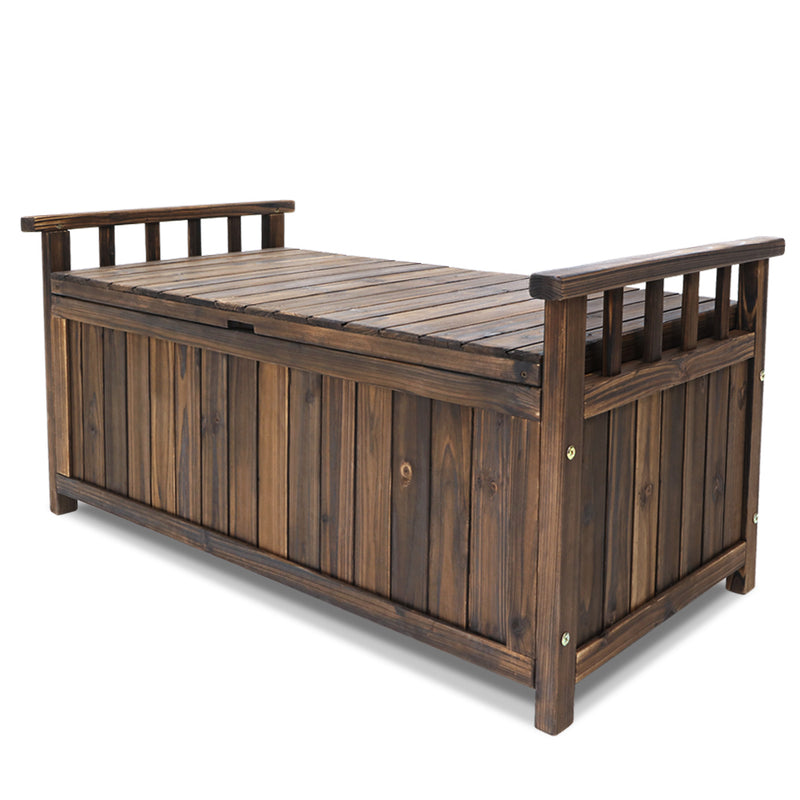 Outdoor Storage Box Wooden Garden Bench Chest Toy Tool Sheds Furniture