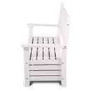 Outdoor Storage Bench Box Wooden Garden Chair 2 Seat Timber Furniture White