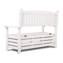 Outdoor Storage Bench Box Wooden Garden Chair 2 Seat Timber Furniture White