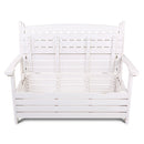 Outdoor Storage Bench Box Wooden Garden Chair 2 Seat Timber Furniture White