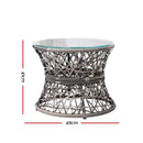 Papasan Chair and Side Table - Grey