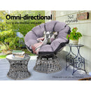 Papasan Chair and Side Table - Grey