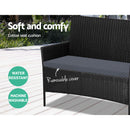 4-piece Wicker Outdoor Set - Black