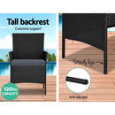 4-piece Wicker Outdoor Set - Black