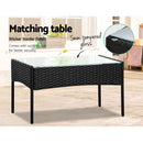 4-piece Wicker Outdoor Set - Black