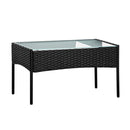 Garden Furniture Outdoor Lounge Setting Wicker Sofa Patio Storage Cover Black
