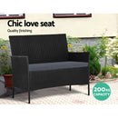 Garden Furniture Outdoor Lounge Setting Wicker Sofa Patio Storage Cover Black