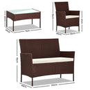 4-piece Wicker Outdoor Set - Brown
