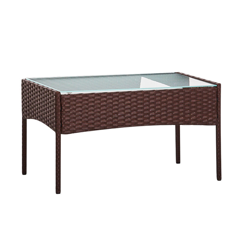 Garden Furniture Outdoor Lounge Setting Rattan Set Patio Storage Cover Brown