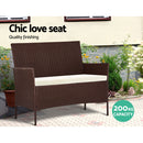 Garden Furniture Outdoor Lounge Setting Rattan Set Patio Storage Cover Brown