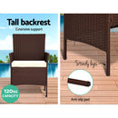 Garden Furniture Outdoor Lounge Setting Rattan Set Patio Storage Cover Brown
