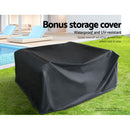 Garden Furniture Outdoor Lounge Setting Rattan Set Patio Storage Cover Brown