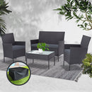 Garden Furniture Outdoor Lounge Setting Wicker Sofa Patio Storage cover Grey