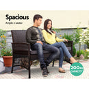 Outdoor Furniture Set Wicker Cushion 4pc Black