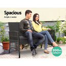 Outdoor Furniture Set Wicker Cushion 4pc Dark Grey