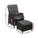 Recliner Chair Sun lounge Setting Outdoor Furniture Patio Wicker Sofa