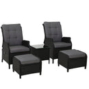 Recliner Chairs Sun lounge Setting Outdoor Furniture Patio Garden Wicker