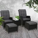 Recliner Chairs Sun lounge Setting Outdoor Furniture Patio Garden Wicker