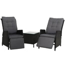 Recliner Chairs Sun lounge Setting Outdoor Furniture Patio Wicker Sofa