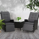 Recliner Chairs Sun lounge Setting Outdoor Furniture Patio Wicker Sofa