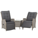 Recliner Chairs Outdoor Sun lounge Setting Patio Furniture Wicker Sofa