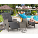 Recliner Chairs Outdoor Sun lounge Setting Patio Furniture Wicker Sofa