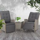 Recliner Chairs Outdoor Sun lounge Setting Patio Furniture Wicker Sofa
